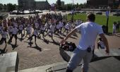 Молодогвардейцы провели в Липецке массовую утреннюю зарядку