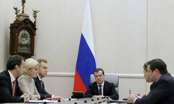 Председатель правительства России Дмитрий Медведев проводит совещание с вице-премьерами РФ. Фото: РИА Новости