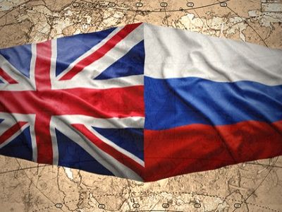 Флаги Британии и РФ. Источник - talkrussian.com