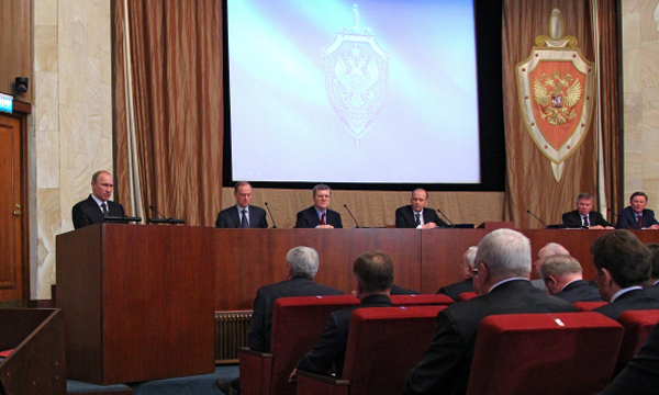 Президент РФ Владимир Путин на расширенном заседании коллегии ФСБ. Фото: РИА Новости