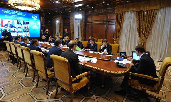 Премьер-министр Дмитрий Медведев провел совещание по ситуации на рынке зерна и подготовке к весеннему севу. Фото: ИТАР-ТАСС