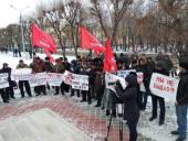 Республика Хакасия. Дальнобойщики вместе с коммунистами Абакана устроили протестный митинг