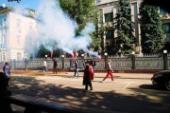 Нацболы провели акцию протеста "Свободу патриотам Империи!" у посольства Казахстана